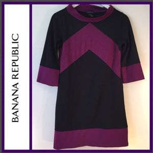 Purple and Black Colorblock Dress